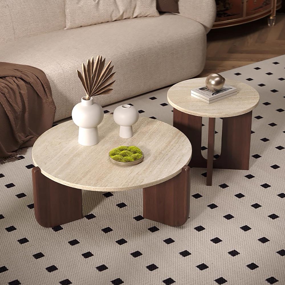 SARRO COFFEE TABLE ROUND 2PCS CT40
