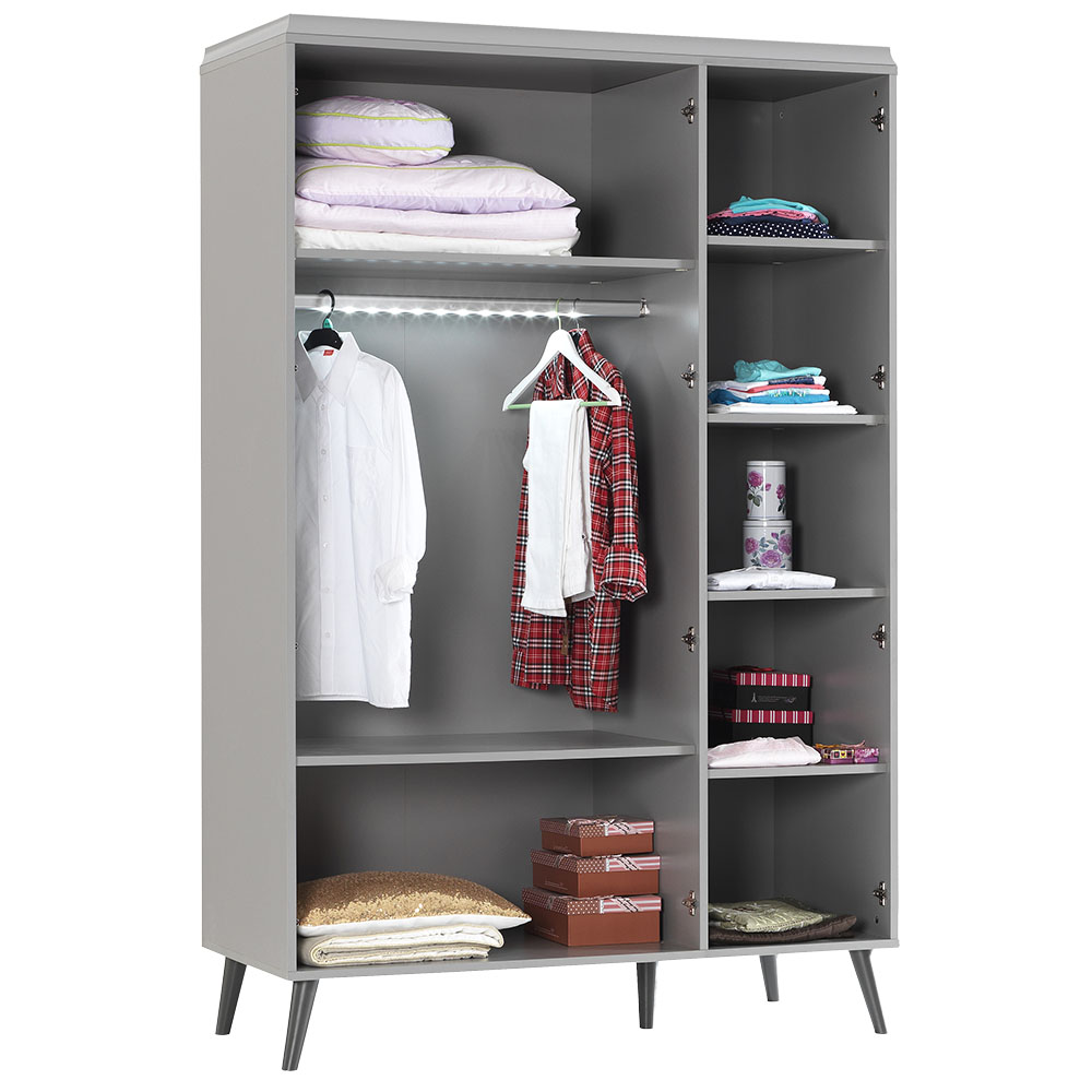 LUNA 3 DOOR WARDROBE WITH MIRROR