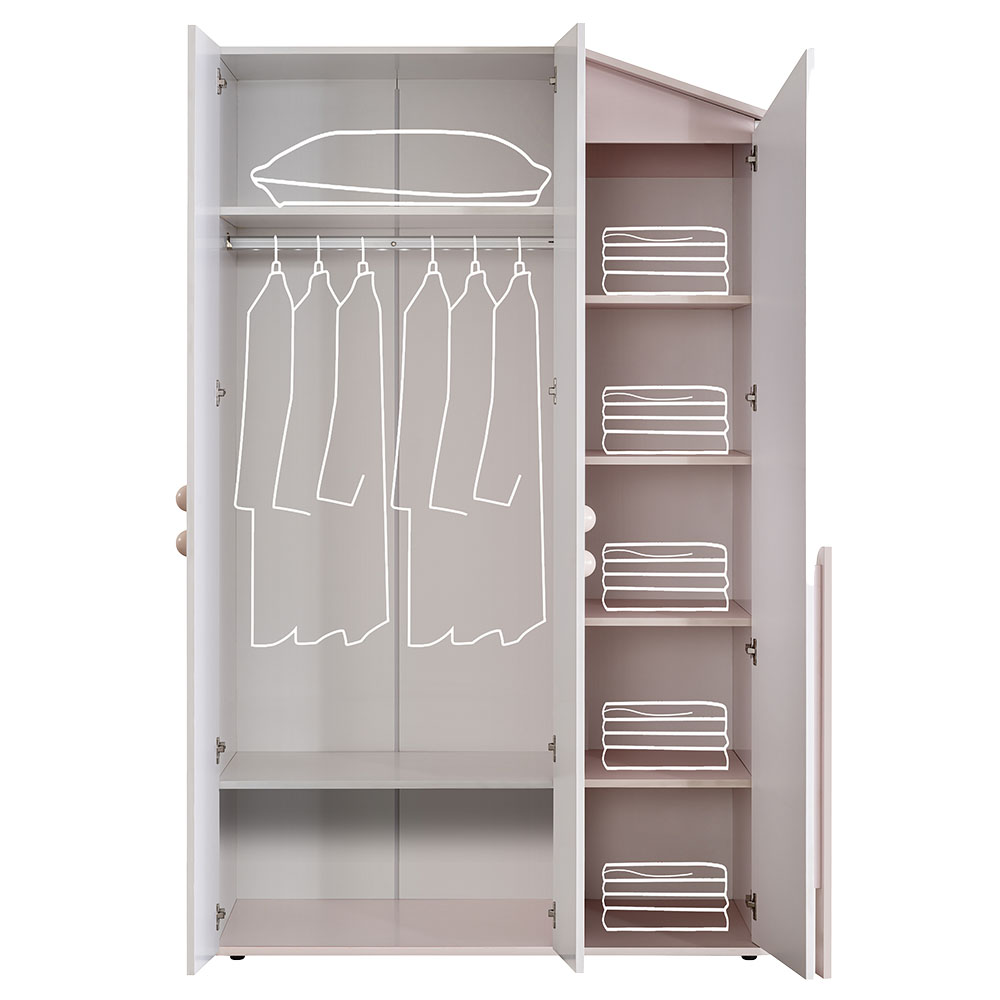 MONTESSORI PINK S 3 DOOR WARDROBE