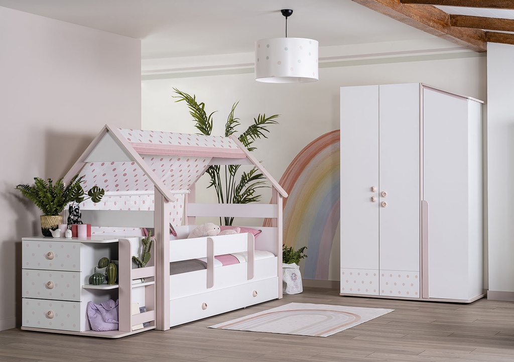 MONTESSORI PINK S 3 DOOR WARDROBE