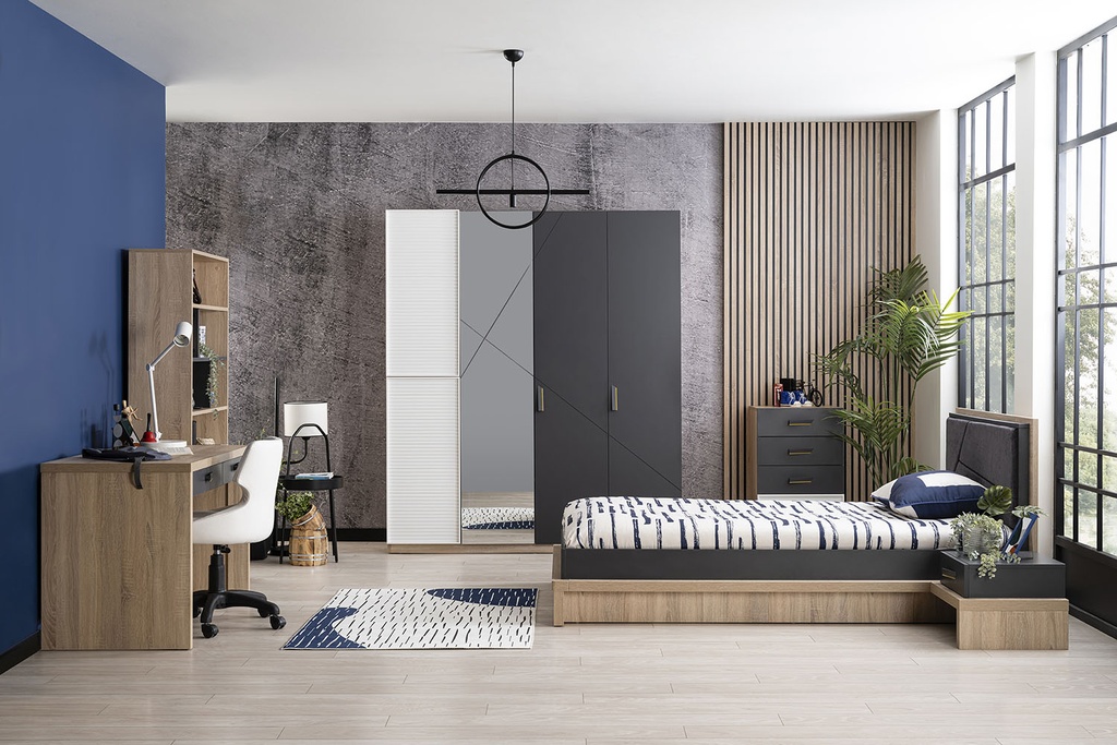 NEW CITY 4 DOOR WARDROBE WITH MIRROR