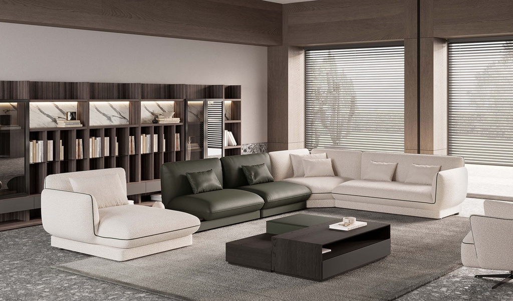 LORETTA CORNER SOFA DOUBLE MODULE WITH RIGHT ARM