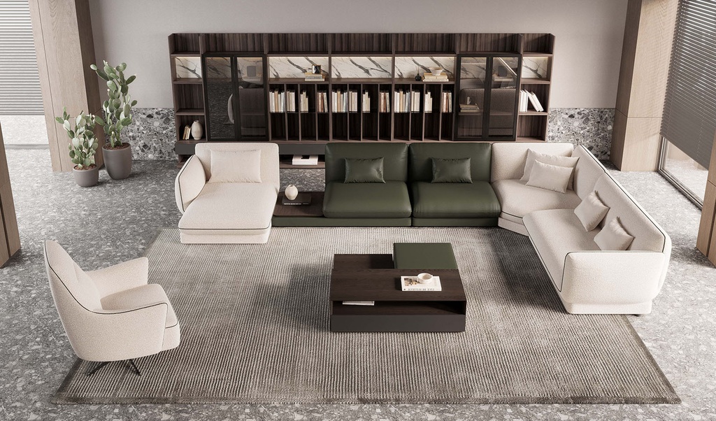 LORETTA CORNER SOFA DOUBLE MODULE WITH RIGHT ARM