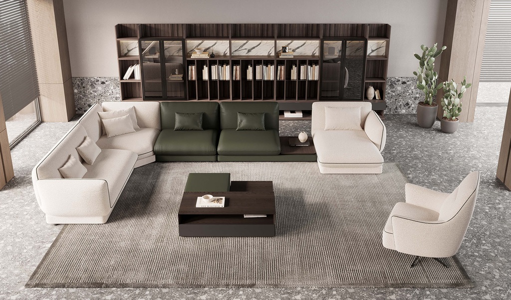 LORETTA CORNER SOFA MODULE WITHOUT ARM - GREEN