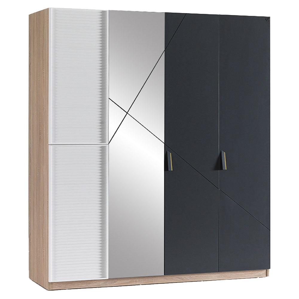 NEW CITY 4 DOOR WARDROBE WITH MIRROR