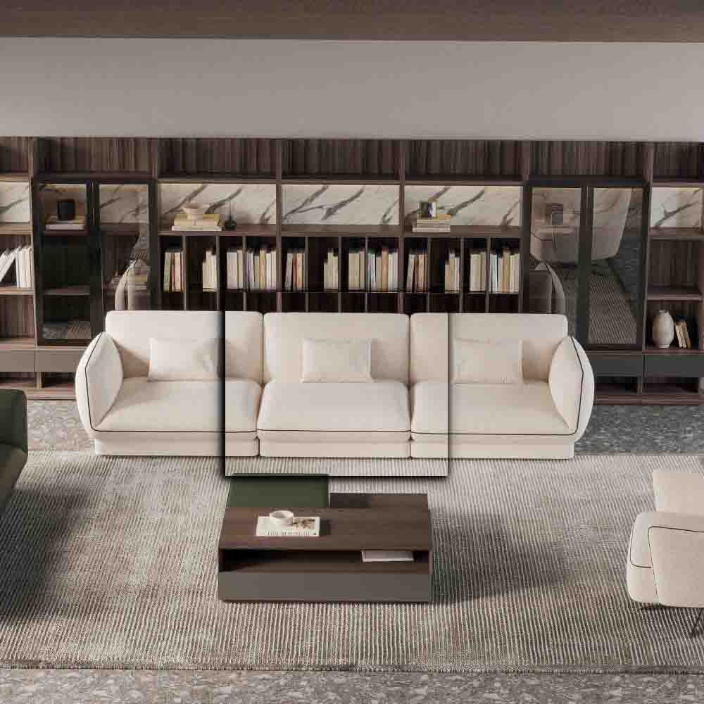 LORETTA CORNER SOFA MODULE WITHOUT ARM - WHITE