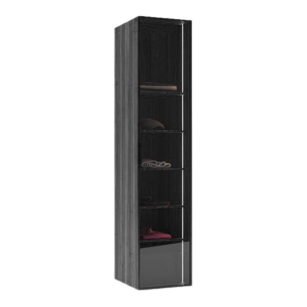 PUZZLE BLACK SINGLE WITH SHELF WITH GLASS DOOR