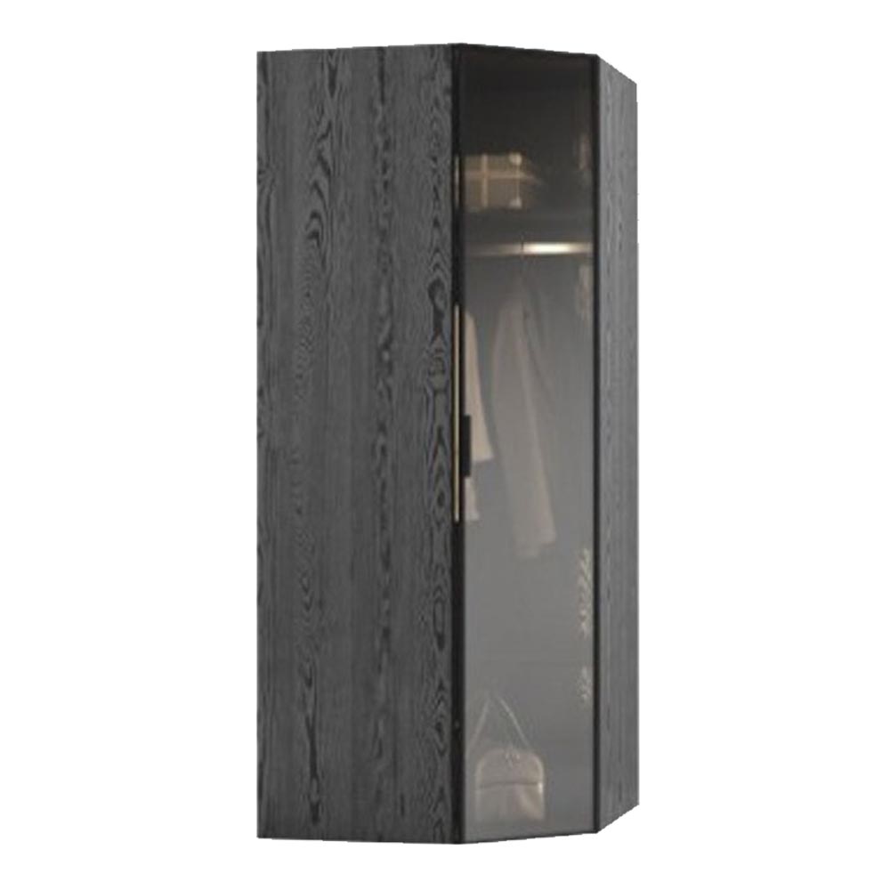 PUZZLE BLACK WARDROBE CORNER MODULE WITH GLASS COVER