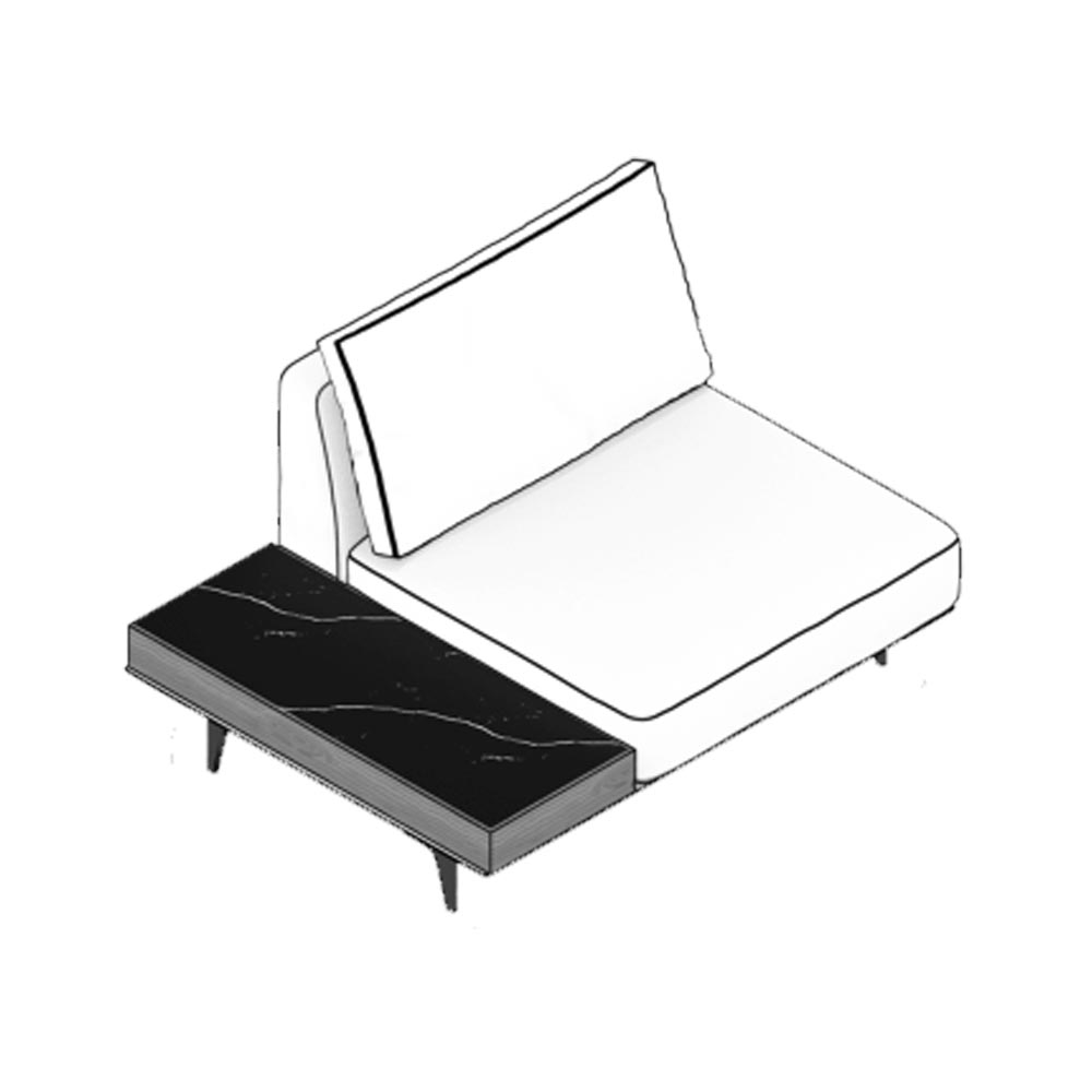 LOFT MODULE WITH EXTERIOR TABLE LEFT - MASSA 040