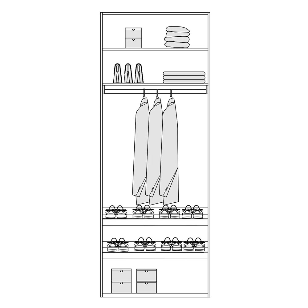 ALFA DOUBLE WITH SHOE ORGANIZER D19 260CM