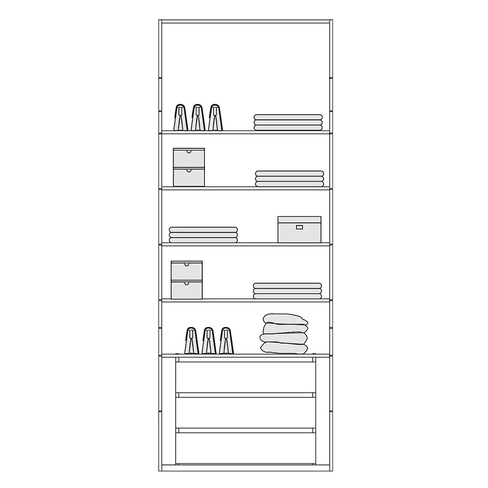 ALFA DOUBLE WITH SHELVES & DRAWERS D11 260CM