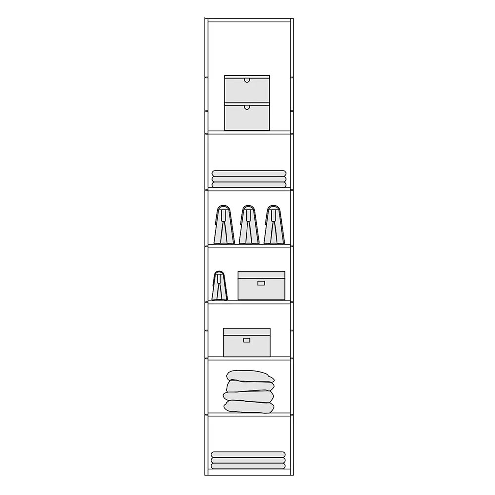 ALFA SINGLE WITH 5 SHELVES D06 260CM
