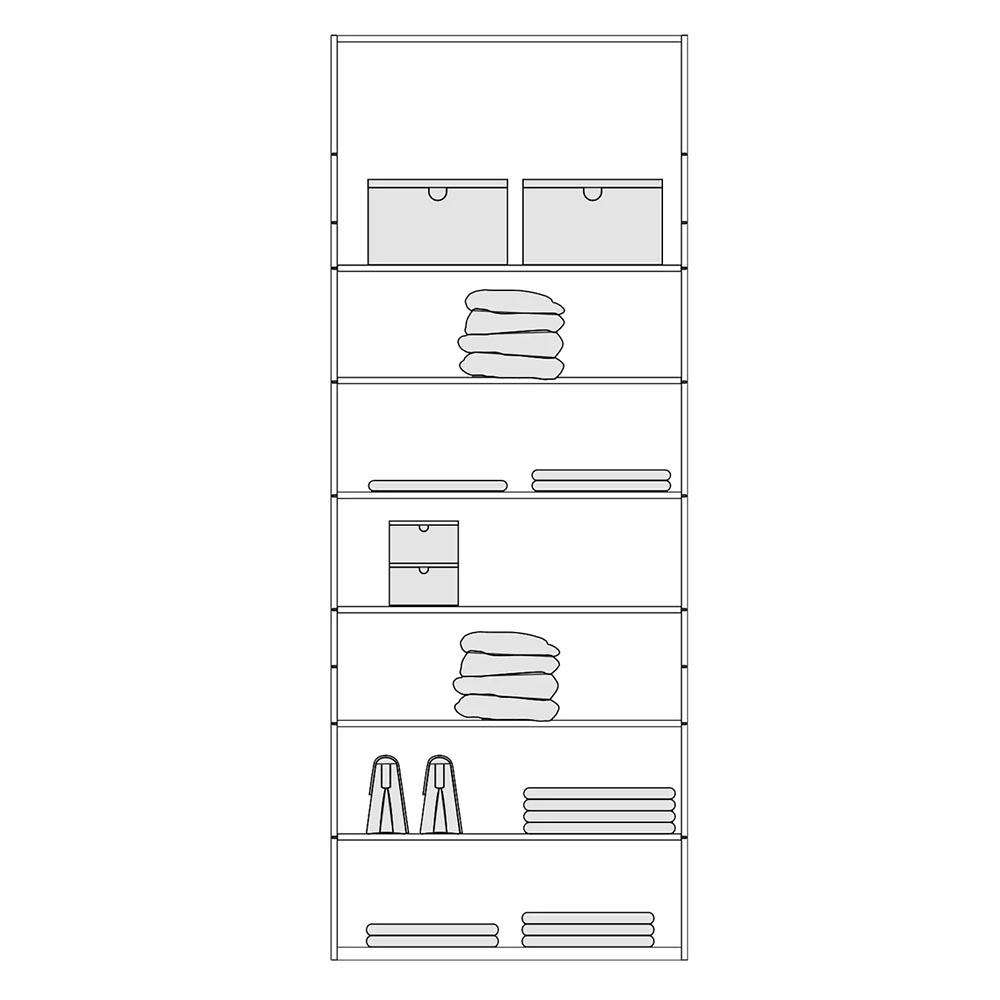 ALFA DOUBLE WITH SHELVES D01 260CM