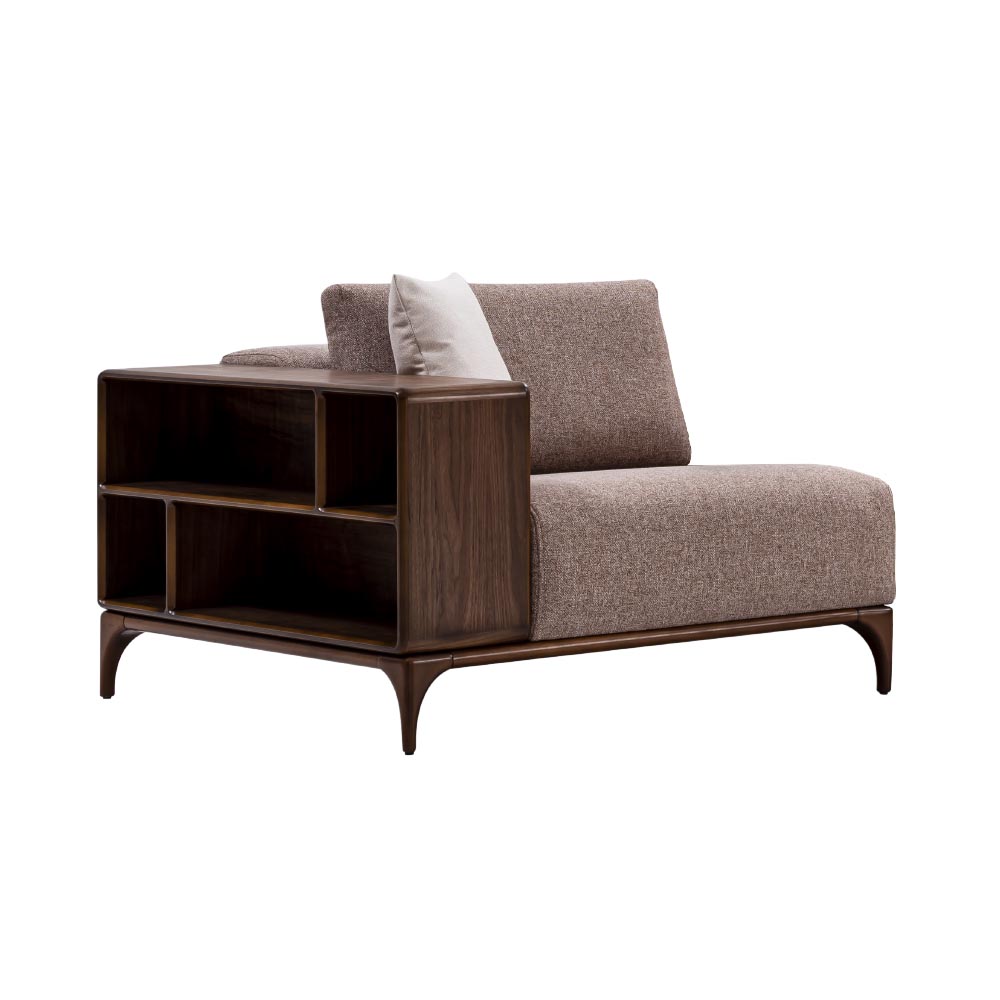LOUNGE CORNER SOFA CORNER MODULE LEFT WOODEN ARM