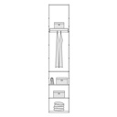 ALFA SINGLE WITH 3 SHELVES & HANGER D08 260CM